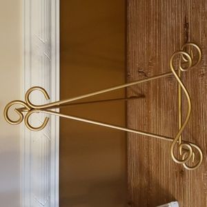 Large Gold tone Scroll Holder for Plate or Pictures